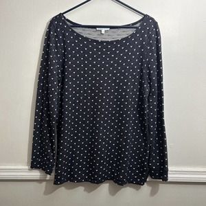 Women's Black Sweater with White Pattern